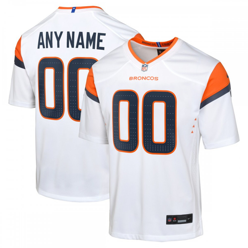 Denver Broncos Nike Youth Custom Game Jersey - White-GridironStore